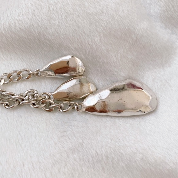 Stylish 3-crystal, silver drop necklace - Picture 5 of 5